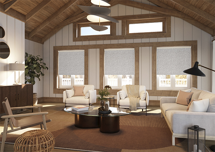 Balmy Palms (Blackout), Grey Whisp - Motorised Roller Blind - Image 7